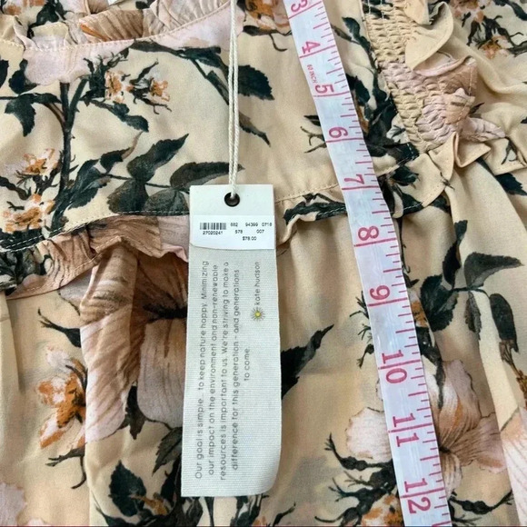Happy x Nature Kate Hud Ruffle Floral Long Sleeve Size M - Picture 7 of 8